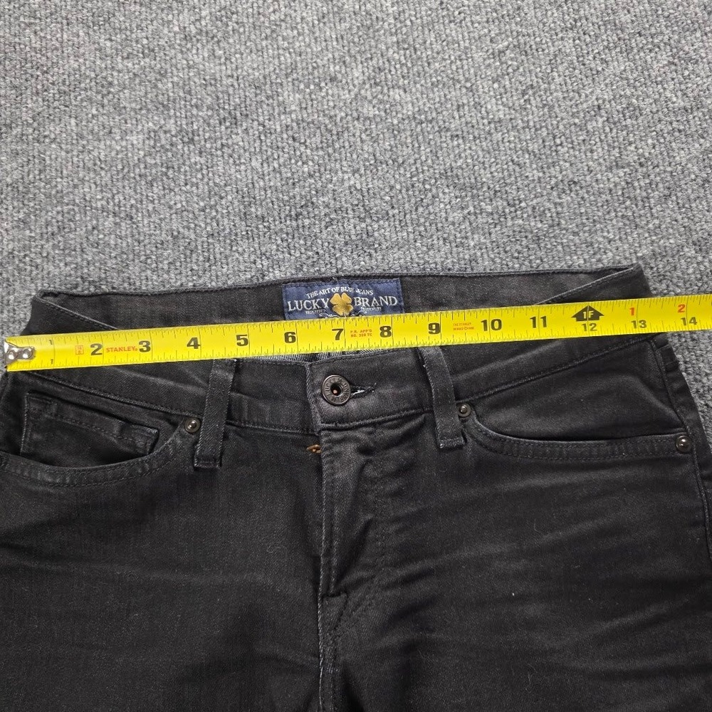 Lucky Brand Charlie Skinny Jeans‎ Womens 2 26 Black Denim Made in USA Low Rise - Picture 6 of 10